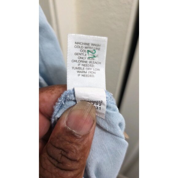 J.JILL Light Blue Sleeveless Wester Denim-Look V-Neck Maxi Dress Side Pockets & - Picture 8 of 8